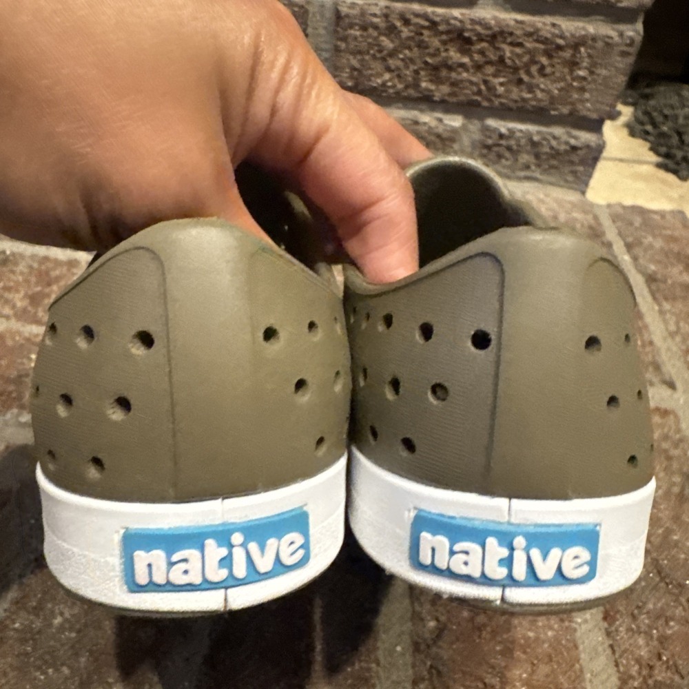 Native Jefferson Rookie Green/Shell White Slip On Shoes Toddlers Sz 12 - Picture 12 of 14